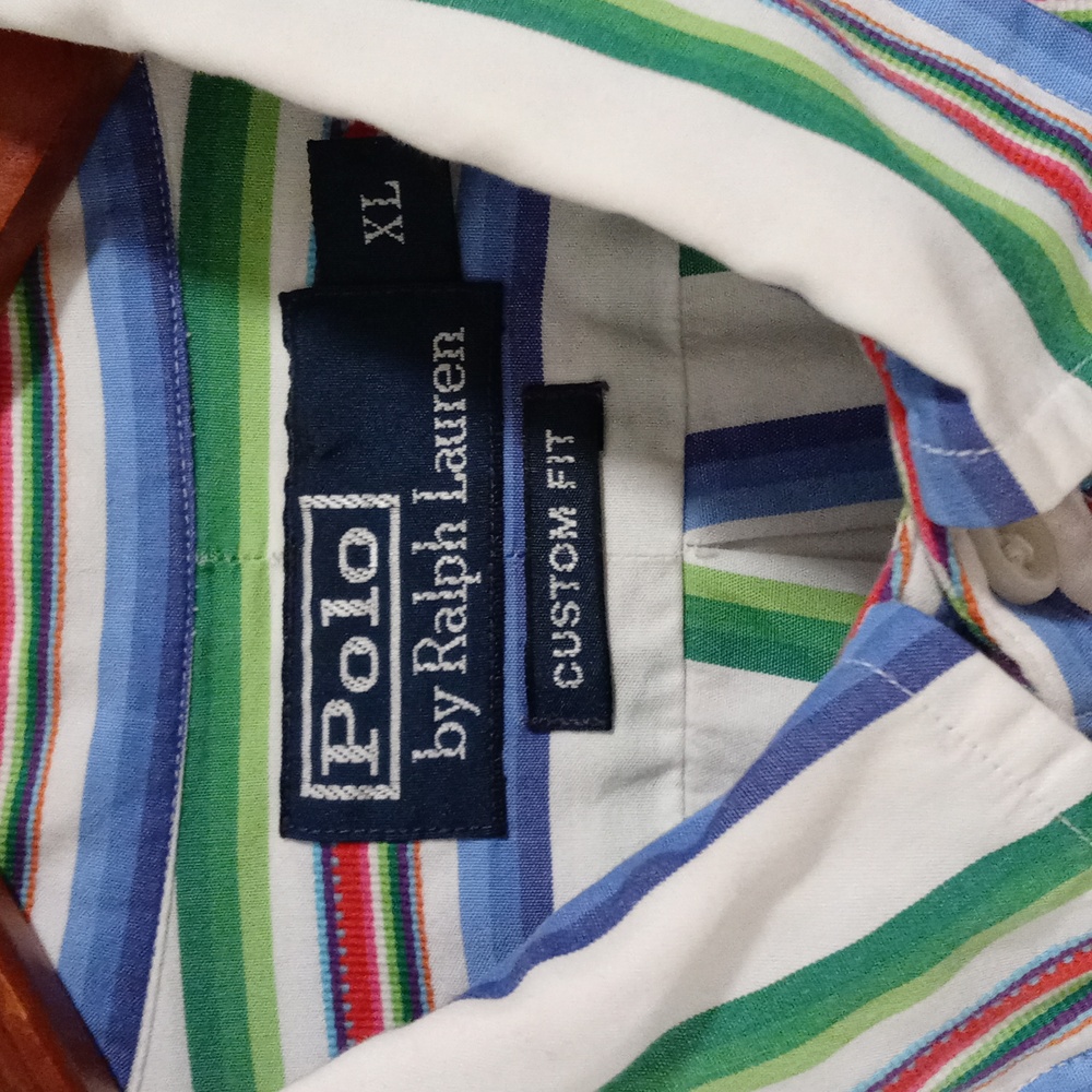💚VTG Polo Ralph Lauren💚 - Men's Multicolor Stripe L/S Button Down - Picture 3 of 11